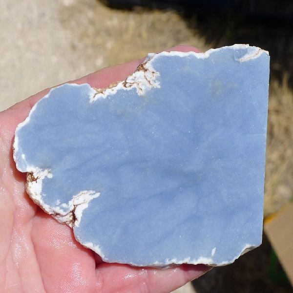 Angelite stone Slab Slice, Color : Blue