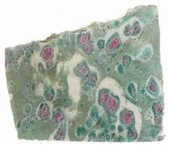 Ruby fuchsite stone slab slice, Color : Green Pink