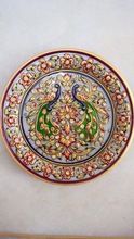 Marble Round Plate Peacock