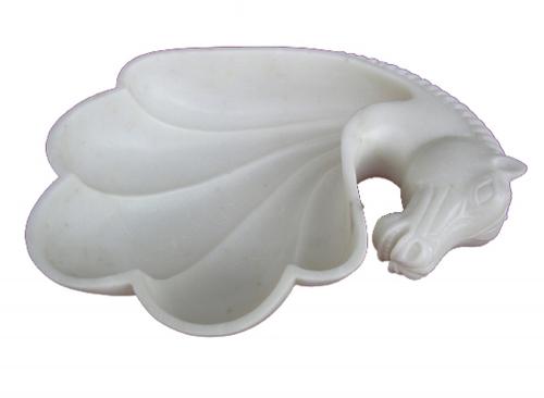 Marble White Bowl Horse, Size : 12x9x6