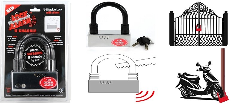 Lock Alarm - Anti Theft Siren Burglar U-Lock
