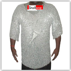 Medieval riveted Chain Mail Shirt 1/2 sleeves