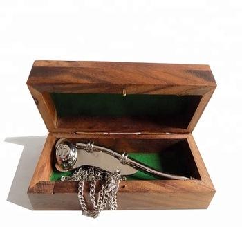 Top Quality Boatswain Whistle with Elegant Wooden Box