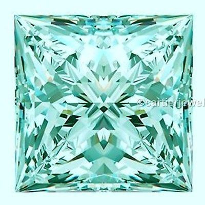 Fiery princess cut greenish blue color 2.01 ct 8.01 mm genuine loose moissanite