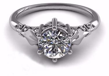 Round Brilliant Cut White Moissanite Elegant Engagement Ring 925 Silver