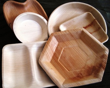 Wood Dinnerware Tableware Palm Leaf Plate Set