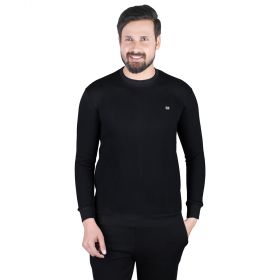 Male Fleece Black Sweatshirt Warm