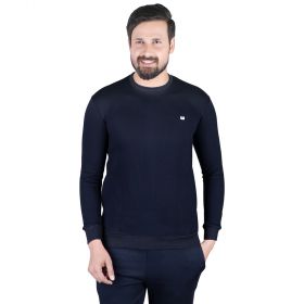 Male Fleece Navy Blue Sweatshirt Warm