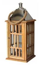 wood and glass lantern for home decor
