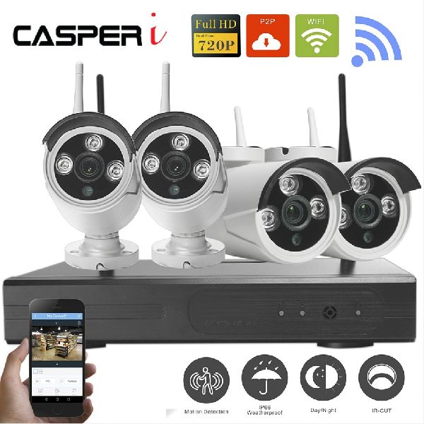 CASPERi 1080P WIFI Kit 4CH NVR 2MP CCTV Outdoor IP Cameras with 1TB Hard Drive 