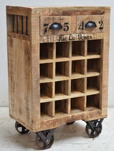 Wood Wine Storage Cabinet Cart