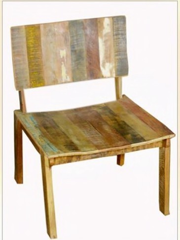 Non Polished Reclaimed wood chair, for Home, School, Size : 43x43x102 cm