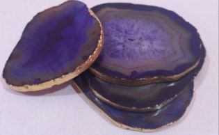 Purple Agate Coaster Set