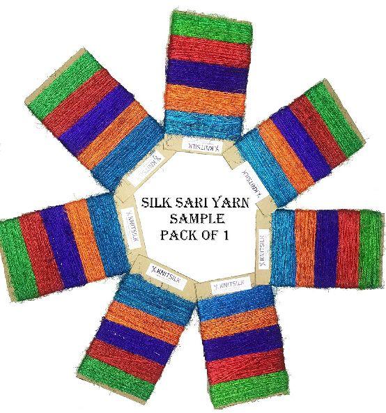 Knitsilk 10 Yards Premium Recycled Sari Silk Yarn - 5 Colors Sample Card