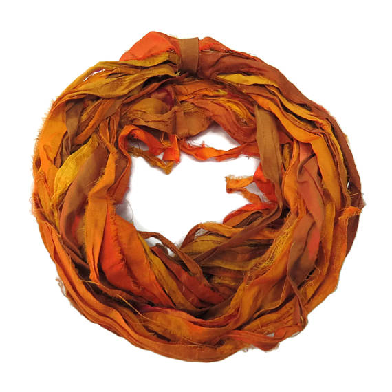 Sari Silk Ribbon: Orange