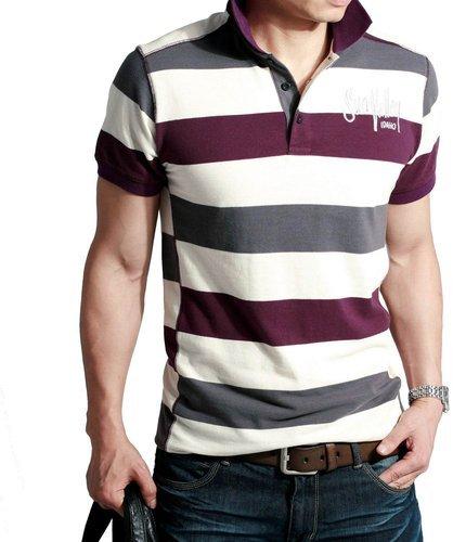 Checked Cotton Mens Polo T-Shirt, Size : XL, XXL