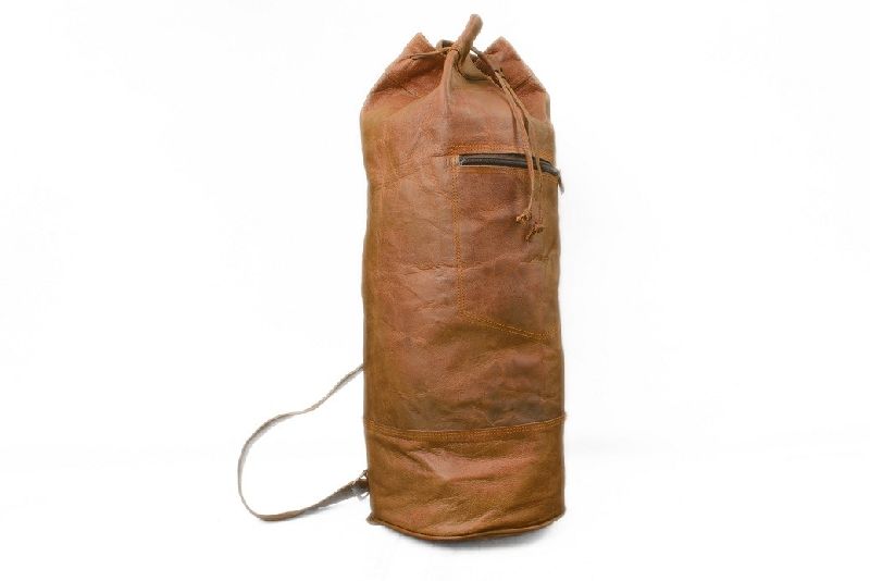 Handmade Unisex AMERIBAG Brown Rugged Leather Medium Sling Purse Ergo Bag Backpack