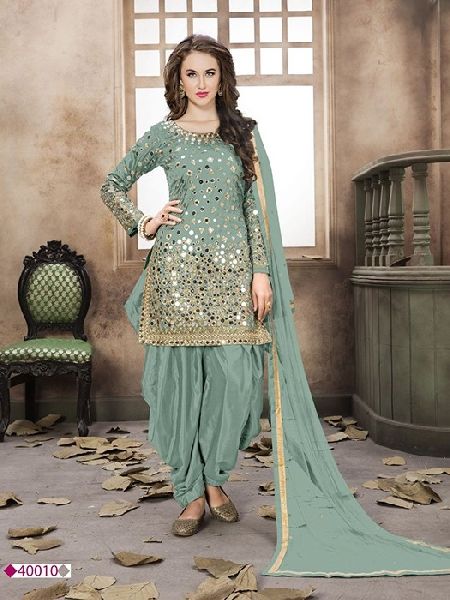 Aanaya twisha Silk fabric Embroidery Salwar Suits Dress Material