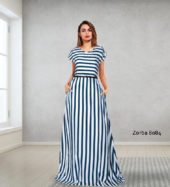 zorba full stitched Heavy American Crepe Designer gown