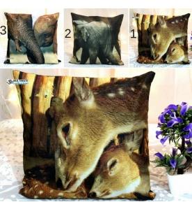 100% Polyester Animal Printed Decorative Pillow, Shape : Square