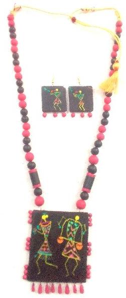 Backed Clay Non Polished Handcrafted Terracotta Necklace, Packaging Type : Plastic Box, Plastic Packet