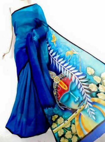 New Handpainted Saree are popular because of their ethnic style and beautiful bright colors