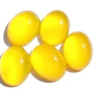 10x14mm Natural Yellow Chalcedony Oval Cabochon