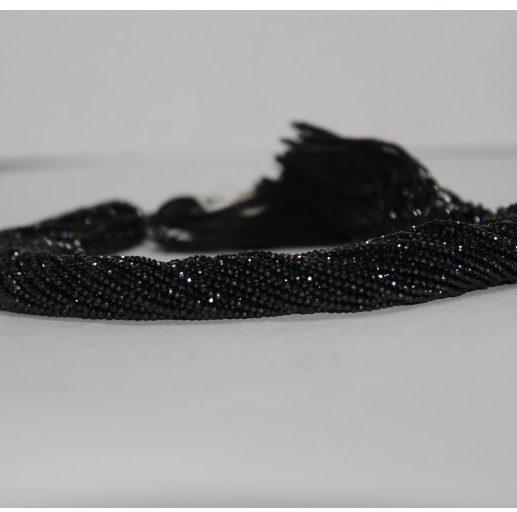 Natural Black Spinel Faceted Rondelle Beads 2mm