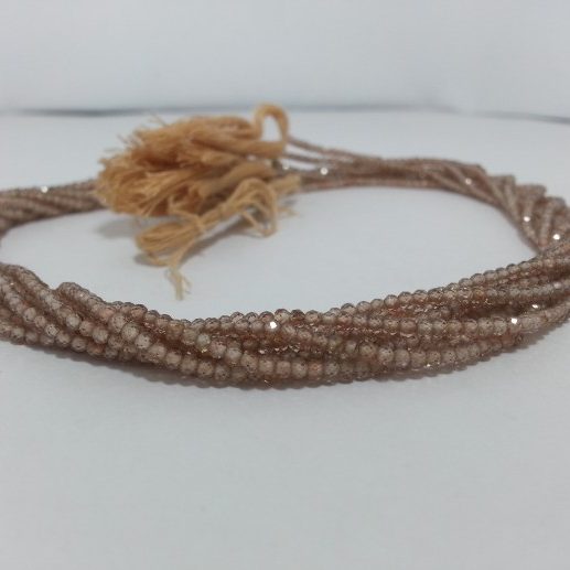 Natural Brown Zircon Faceted Rondelle Beads 2mm