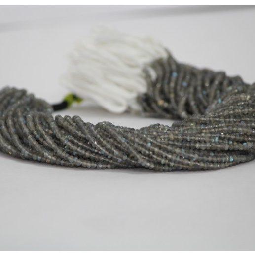 Natural Labradorite Faceted Rondelle Beads 4mm