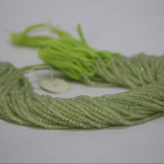 Natural Prehnite Faceted Rondelle Beads 2.5-3.5mm