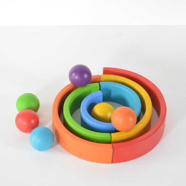 Rainbow Color Wooden balls, Size : 4.5 CM Diameter