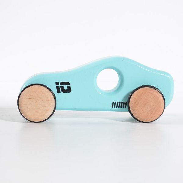 Wooden Race Car Toy, Color : turquoise color