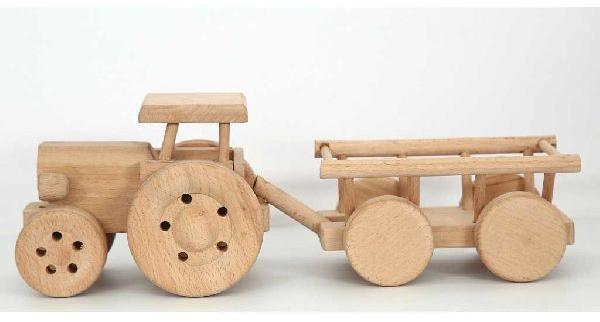 Wooden Tractor Toy, Color : Natural