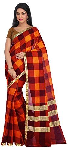 Checked Cotton Saree, Feature : Comfortable, Dry Cleaning