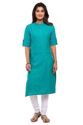 Cotton Ladies Plain Kurti, Size : M, XL, XXL