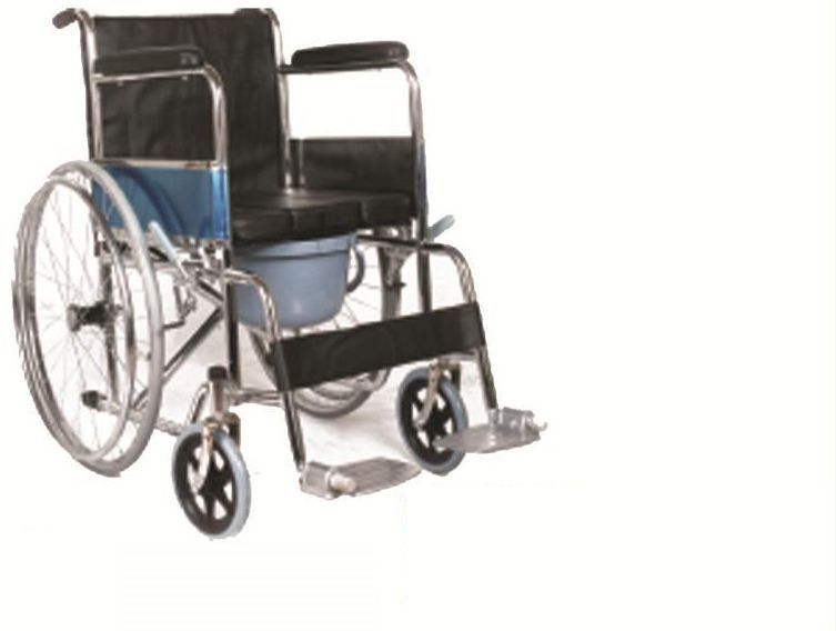 Black Cushion Commode Wheelchair