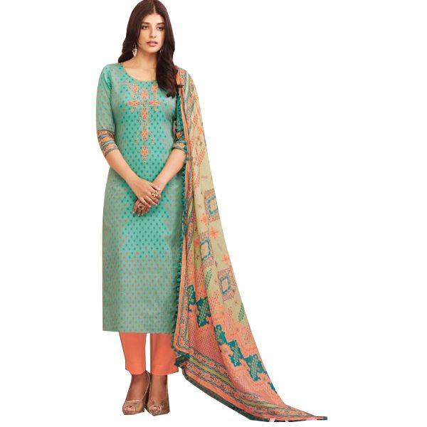 Top 135+ pure cotton embroidered dress material latest