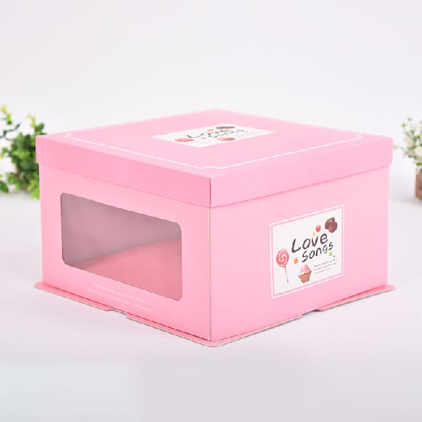 Transparent Cake Box with Ribbon