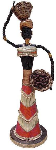 African Doll Showpiece In Red