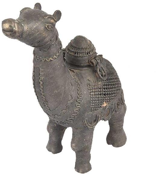 Brass Dhokra Camel Figure Box Statue