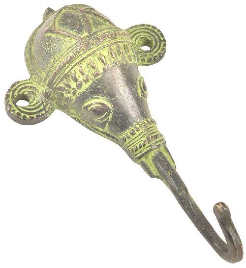 Brass Elephant Head Design Hooks