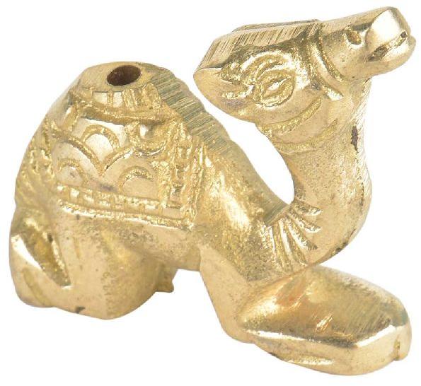 Brass Handmade Sitting Camel Incense Holder, Color : Golden