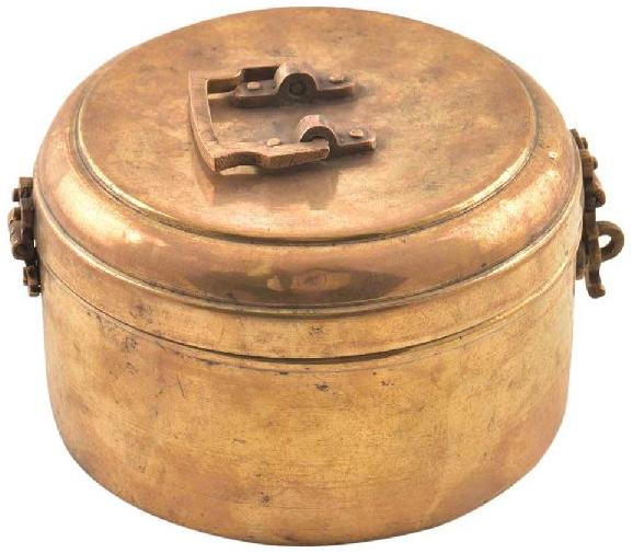 Brass Intricately Carved Storage Box, Size : 7.75