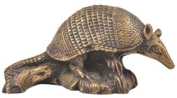 Bronze Armadillo Sitting on a Log