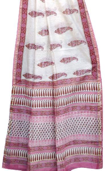 Chanderi Silk Cotton Saree With Blouse Piece