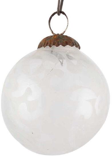 Glass Clear Round Christmas Hanging, Size : 3.00
