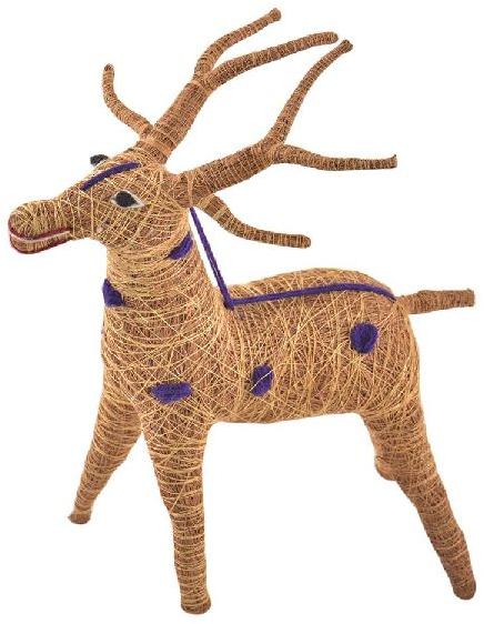 Wooden Frame Coir Toy (Deer), Size : 9.75