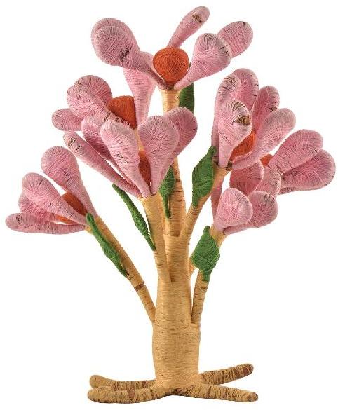 Wooden Frame Coir Toy (Tree Pink), Size : 11.70
