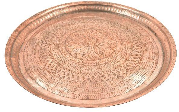 Diamond Borders Etched Copper Plate